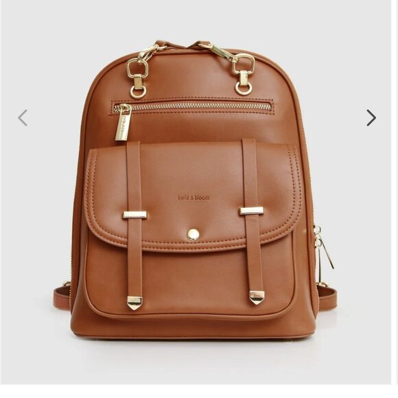 Belle and Bloom 5th Ave Leather Backpack - Camel - Picture 1 of 5